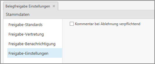 Freigabe Einstellungen
