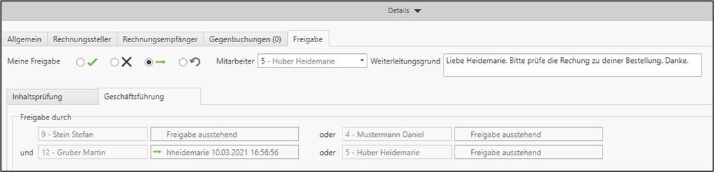 Detailansicht zum Beleg