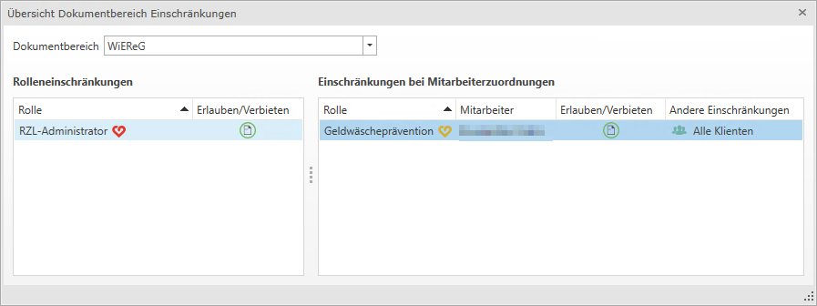 Übersicht DB Einschränkungen