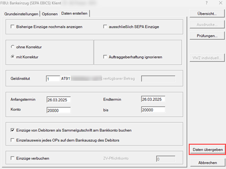 Daten erstellen Bankeinz