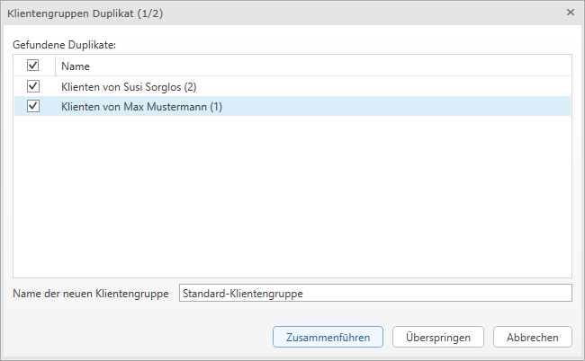 Duplikate zusammenführen