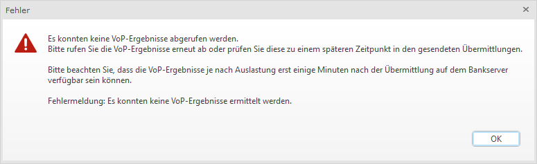 Fehler Abruf VoP