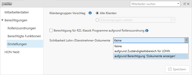Einstellungen MA-Stammdaten Sichtbarkeit Lohn