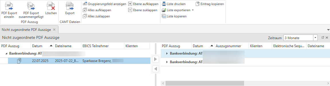 nicht zugeordnete PDF Auszüge