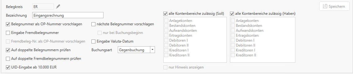 Belegkreis bearbeiten