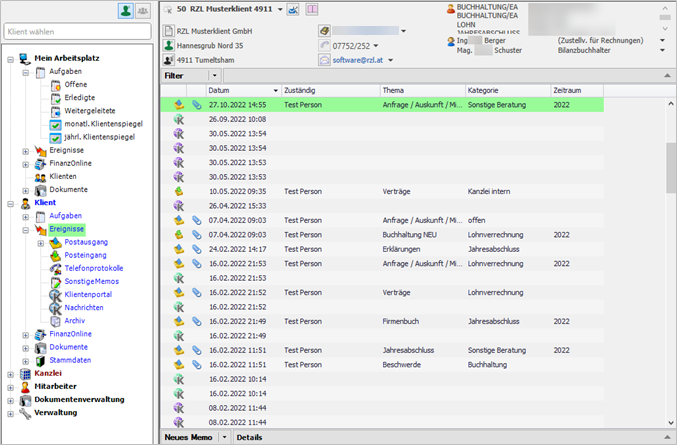 Eintragung einer bestehenden Klientennummer