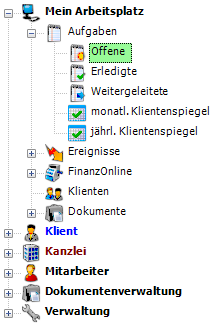 Ansicht der Navigation