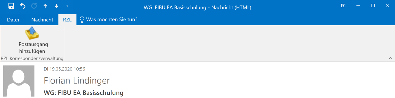 E-Mail als Postausgang erfassen