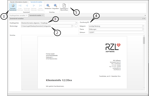 Erstellung Serienbrief
