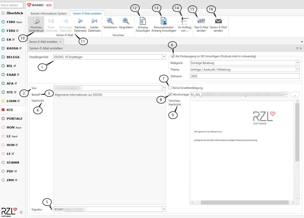 Erstellung Serien E-Mail
