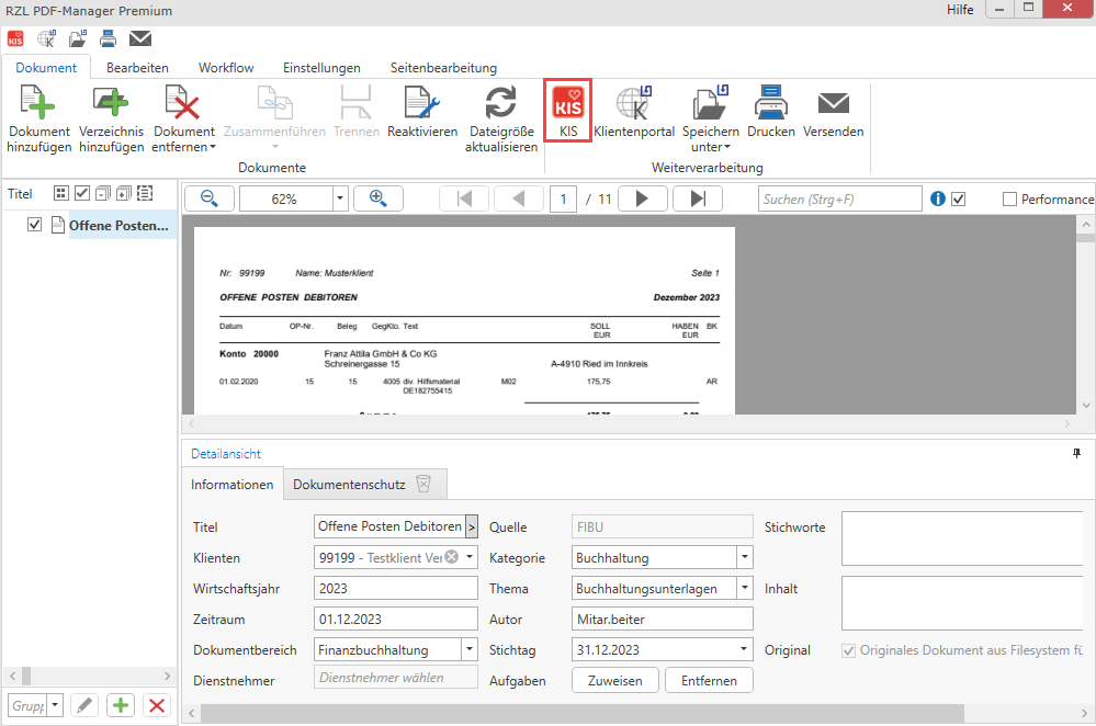 Dokument über PDF Manager hinzufügen