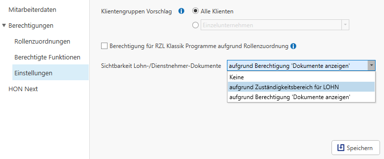 Sichtbarkeit der Lohn/DN Dokumente