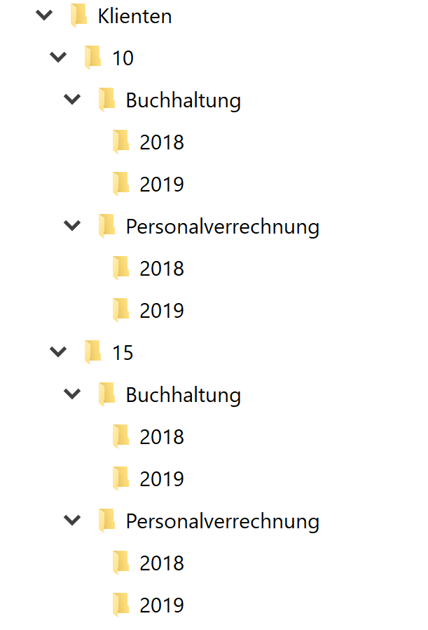 Archiv Import - Ordnerstruktur Bsp