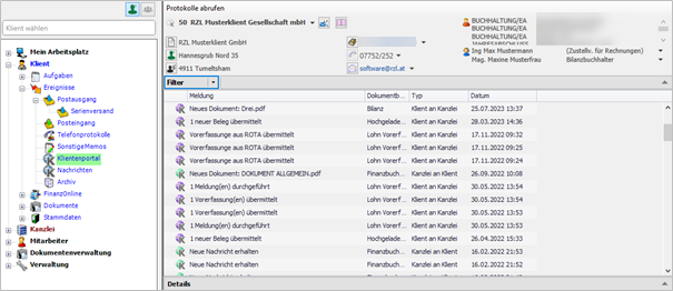 Verknüpfung Klientenportal