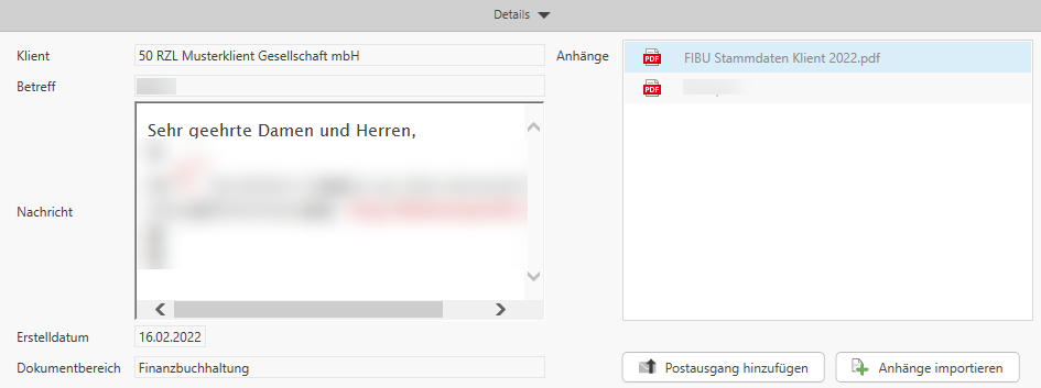 Ereignis aus Nachricht erstellen I