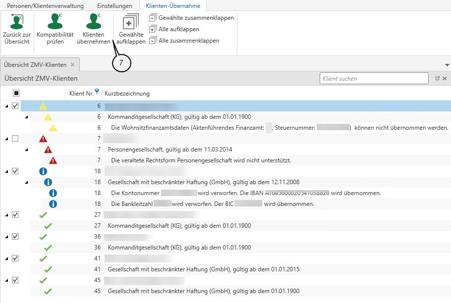 Klienten übernehmen