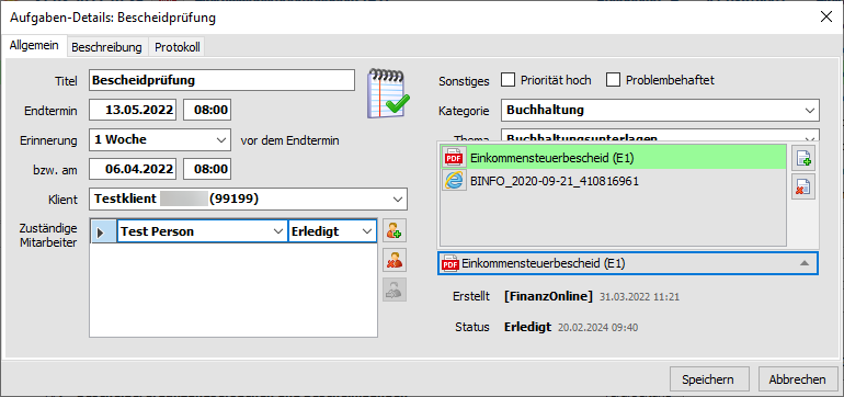 Bescheidvorprüfung Aufgabe