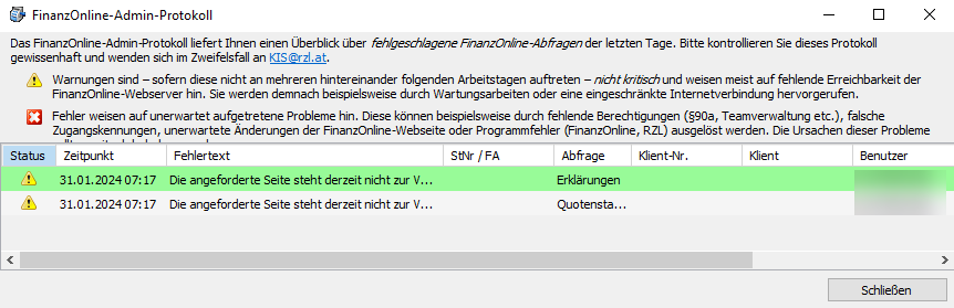 FinOn Admin Protokoll