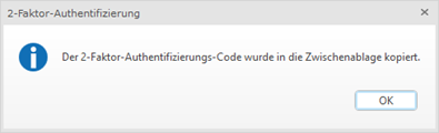 2FA-Code in Zwischenablage