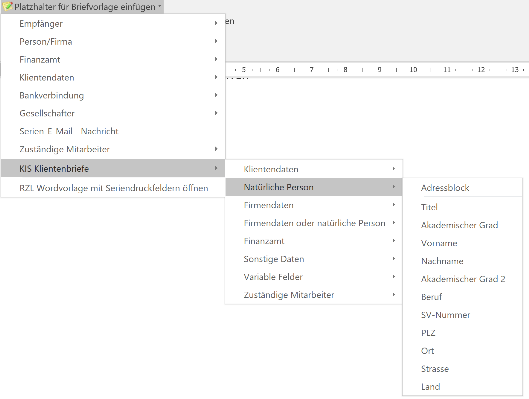 Platzhalter natürliche Person
