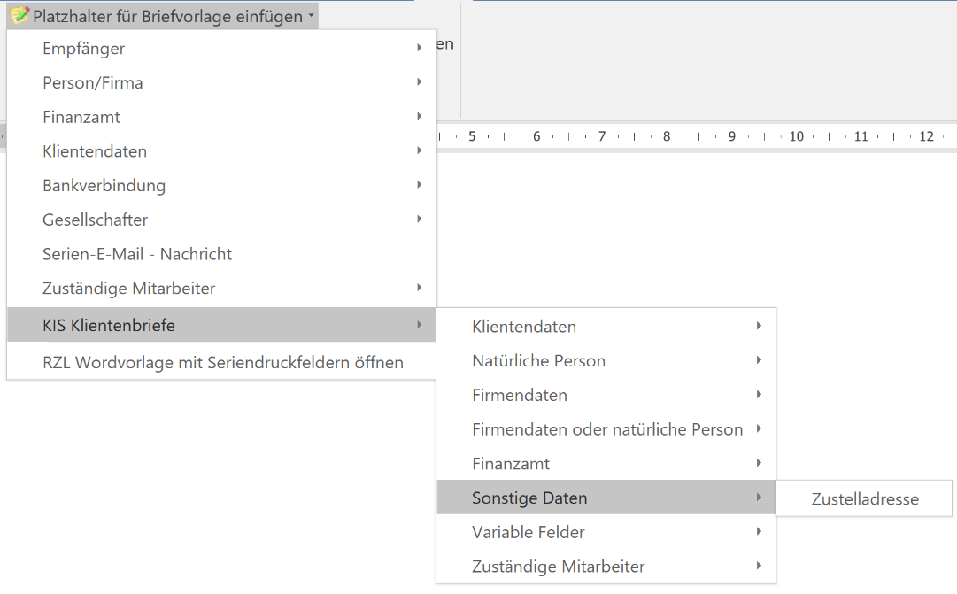 sonstige Daten - Zustelladresse