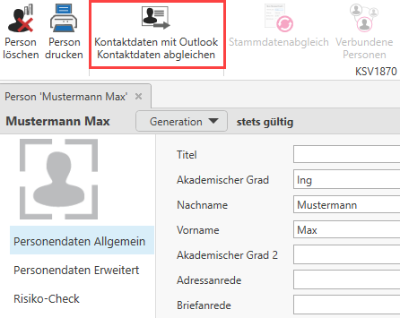 Abgleich über Outlook I