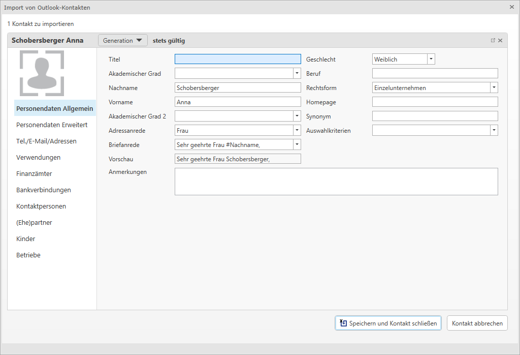 Daten bearbeiten und speichern