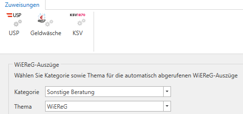 Zuweisung Kategorie und Thema