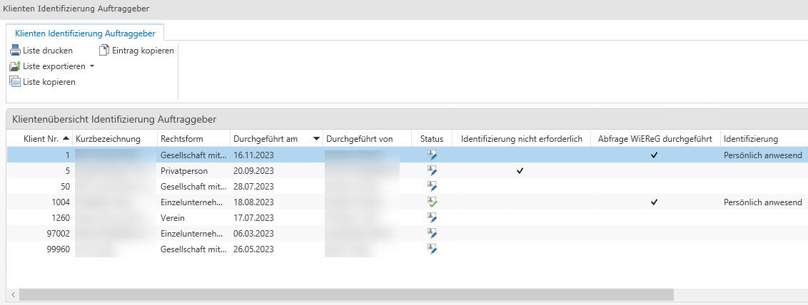 Identifizierung Auftraggeber