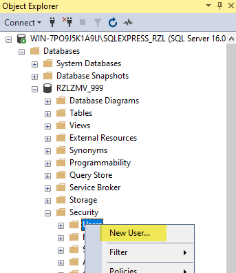 SSMS - New User