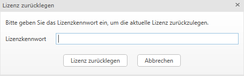 RZL-Admin Lizenz zurücklegen