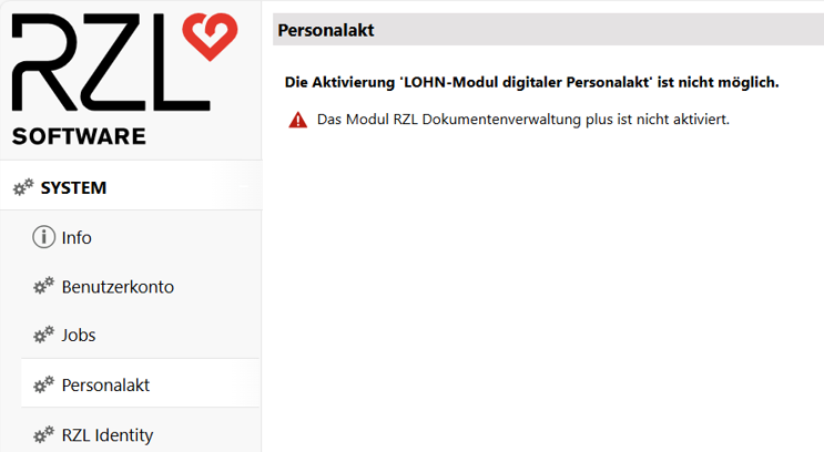 RZL Dienst - Status Personalakt