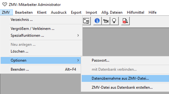 ZMV-Daten - Datenübernahme aus ZMV-Datei