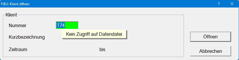 Kein Zugriff auf Datendatei