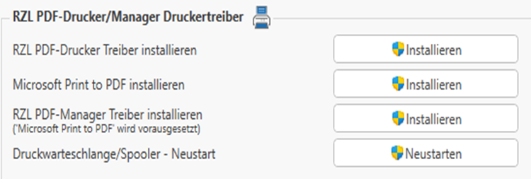 PDF Manager Treiber im Admin