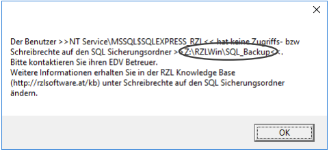 SQL Backuppfad